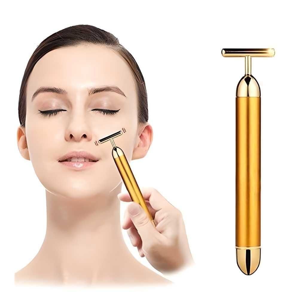 24K Gold Energy Beauty Bar Electric Facial Massage Roller ( 65% OFF + FREE SHIPPING )