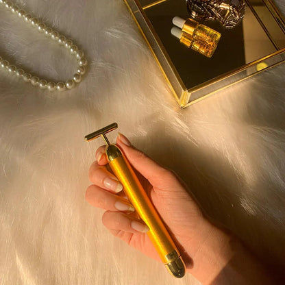 24K Gold Energy Beauty Bar Electric Facial Massage Roller ( 65% OFF + FREE SHIPPING )
